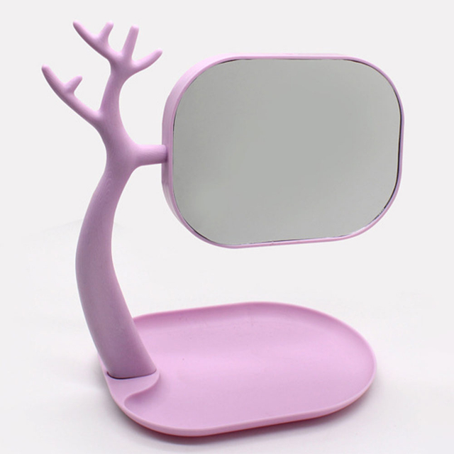 プラスチック製卓上ミラースタンドアップ多機能化粧鏡