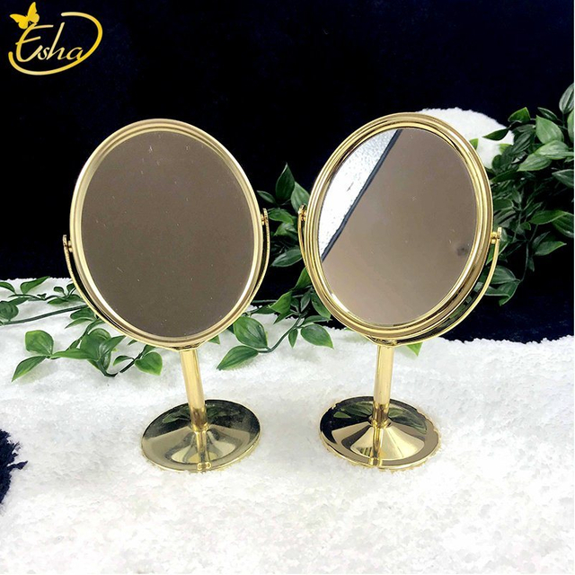 ゴールドミニ丸テーブル化粧鏡